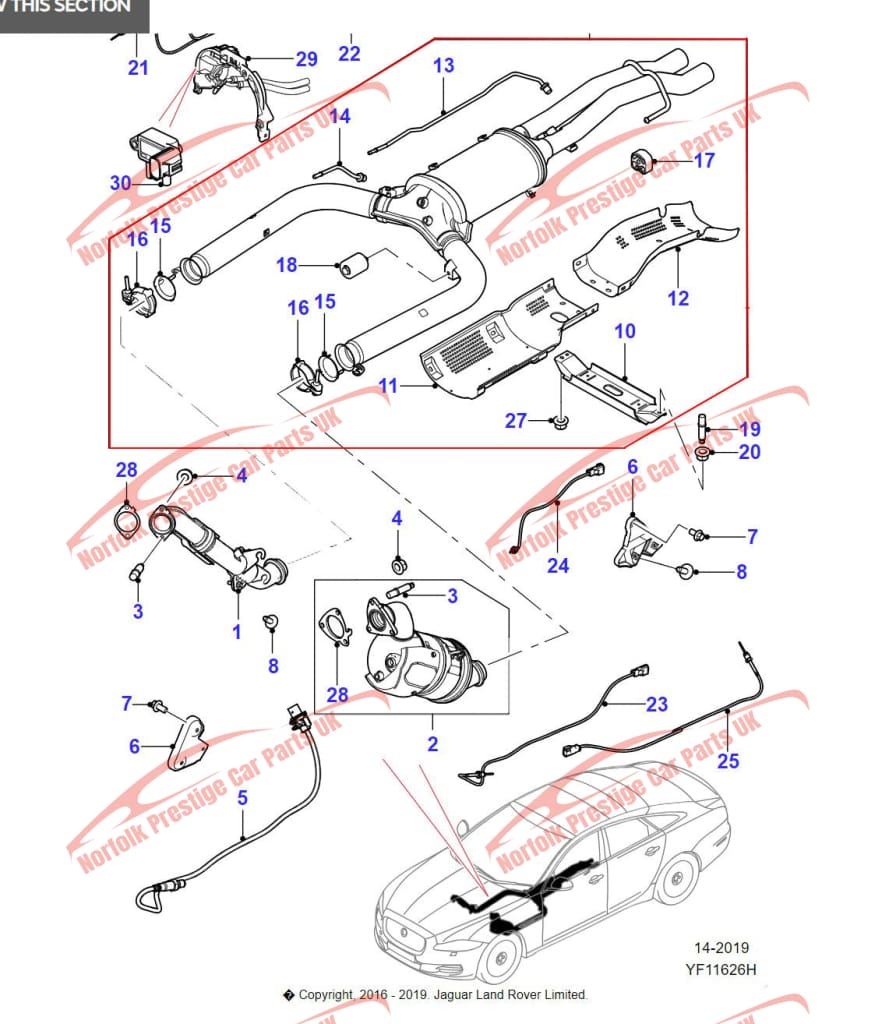 Jaguar Xj Front Pipe And Particle Filter 3.0 Diesel 2010-19 C2D46692 Cw935E211Ab Ebay Motors Parts