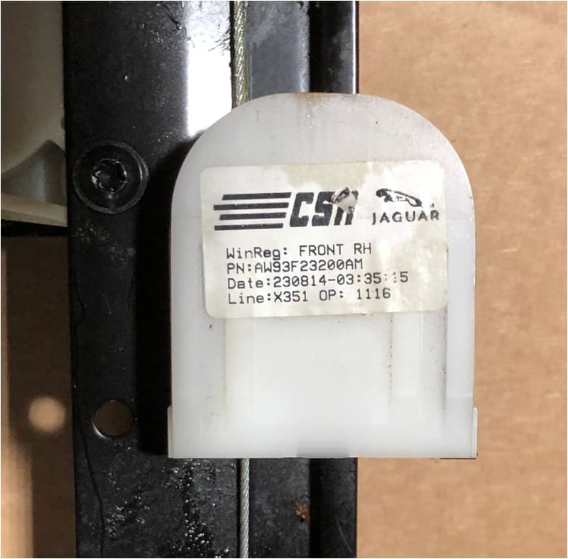Jaguar XJ Window Regulator Front Right 2010>on C2D31415 AW93F23200AM Norfolk Prestige Car Parts UK Ltd