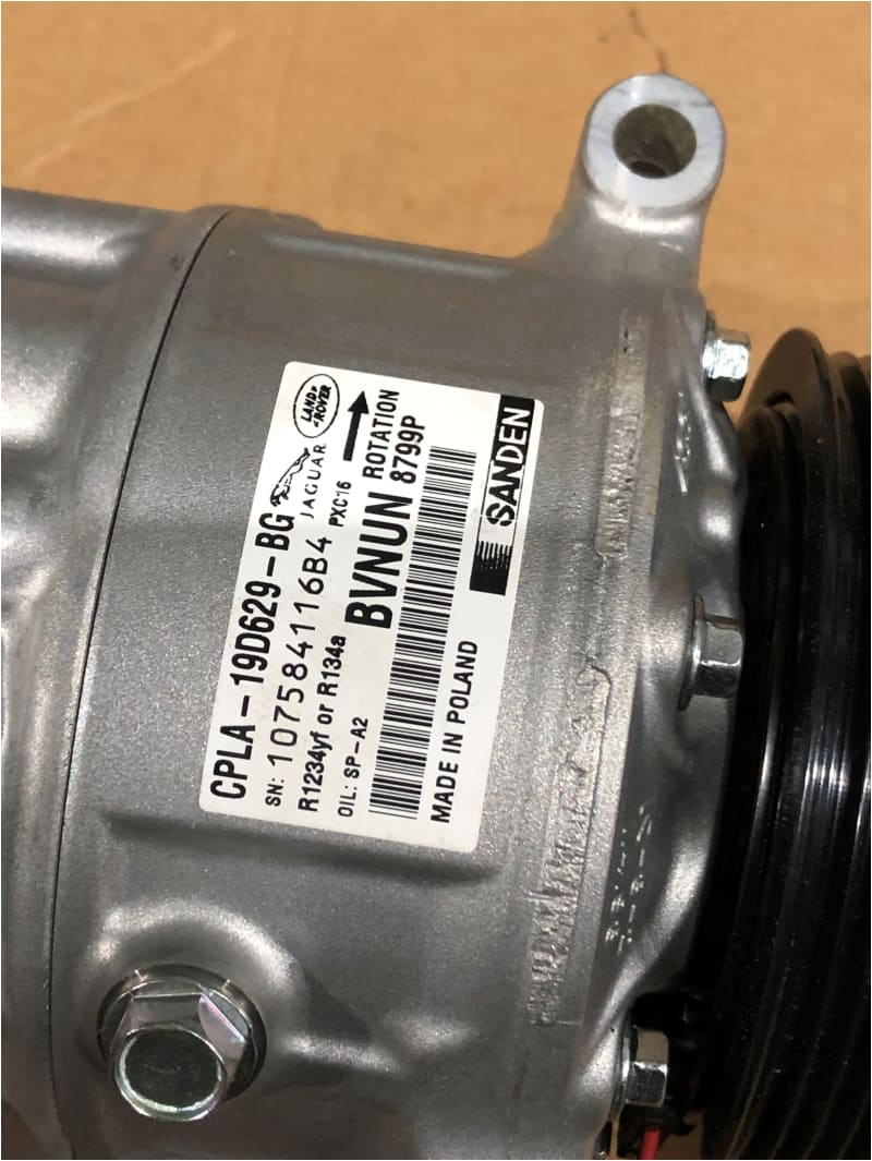 Land Rover Air Con Compressor Disco 4 sport, Evoque RR Sport LR112585 CPLA19D629BD Norfolk Prestige Car Parts UK Ltd
