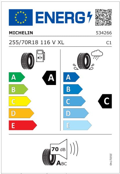 Michelin Latitude Tour HP HP 255 70 18 116V LR JEU DE 4(16112022)