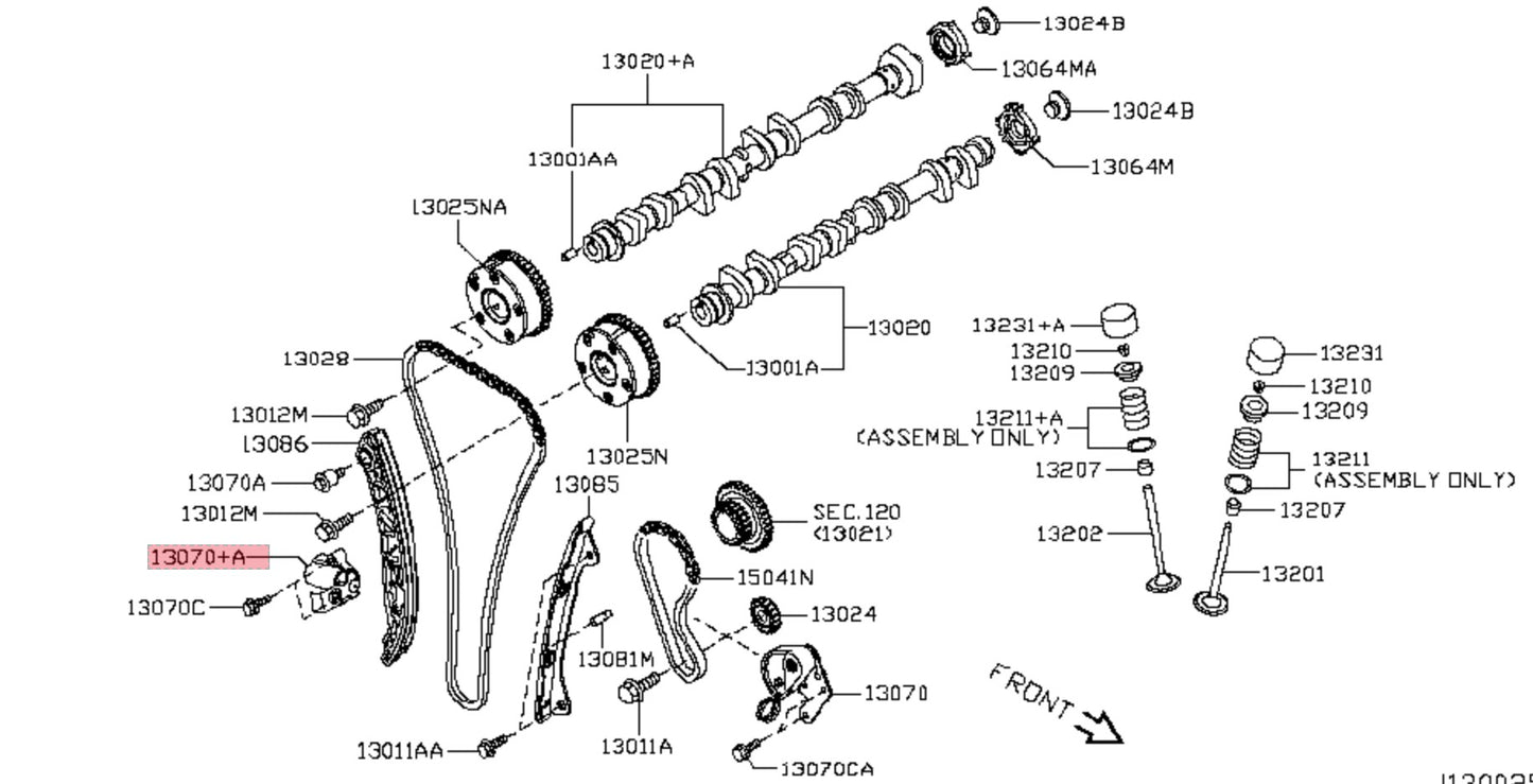 Tensor de cadena de distribución Nissan 130705TA2A