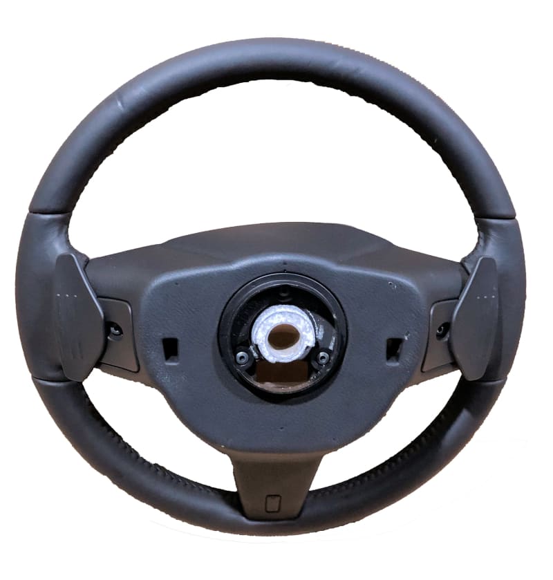Genuine Jaguar XK Leather Steering Wheel Black Leather Paddle shift Cruise Voice Norfolk Prestige Car Parts UK Ltd