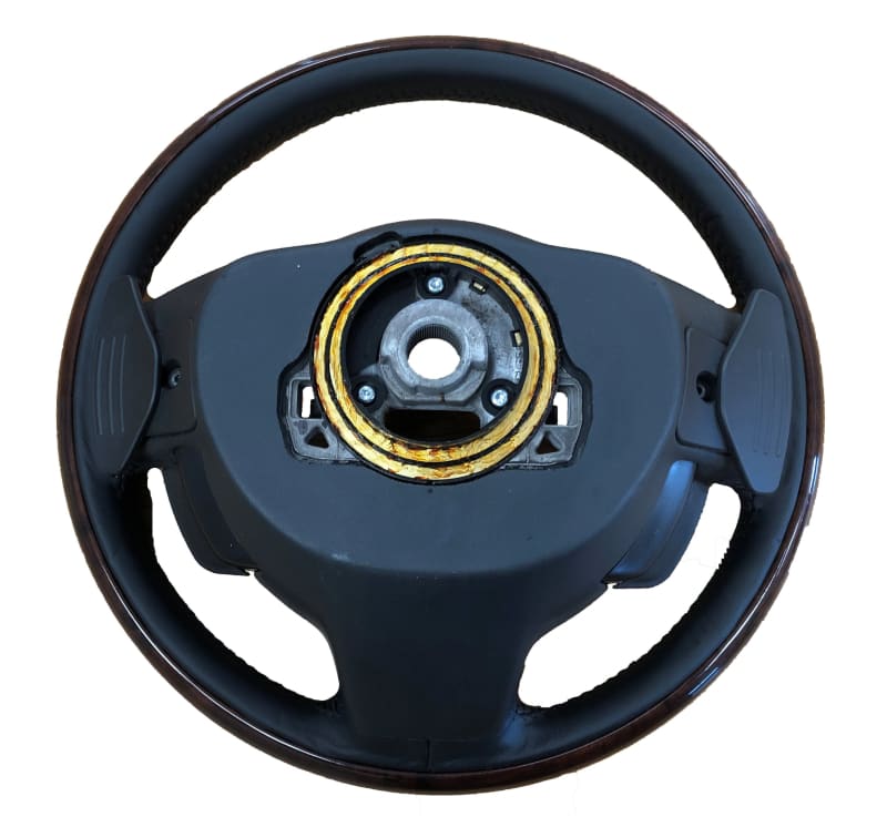Jaguar XJ Leather Steering Wheel Wood Ebony Heated Paddle shift Cruise Voice Norfolk Prestige Car Parts UK Ltd
